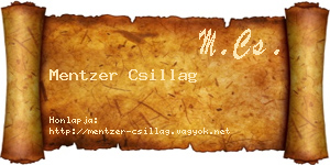 Mentzer Csillag névjegykártya